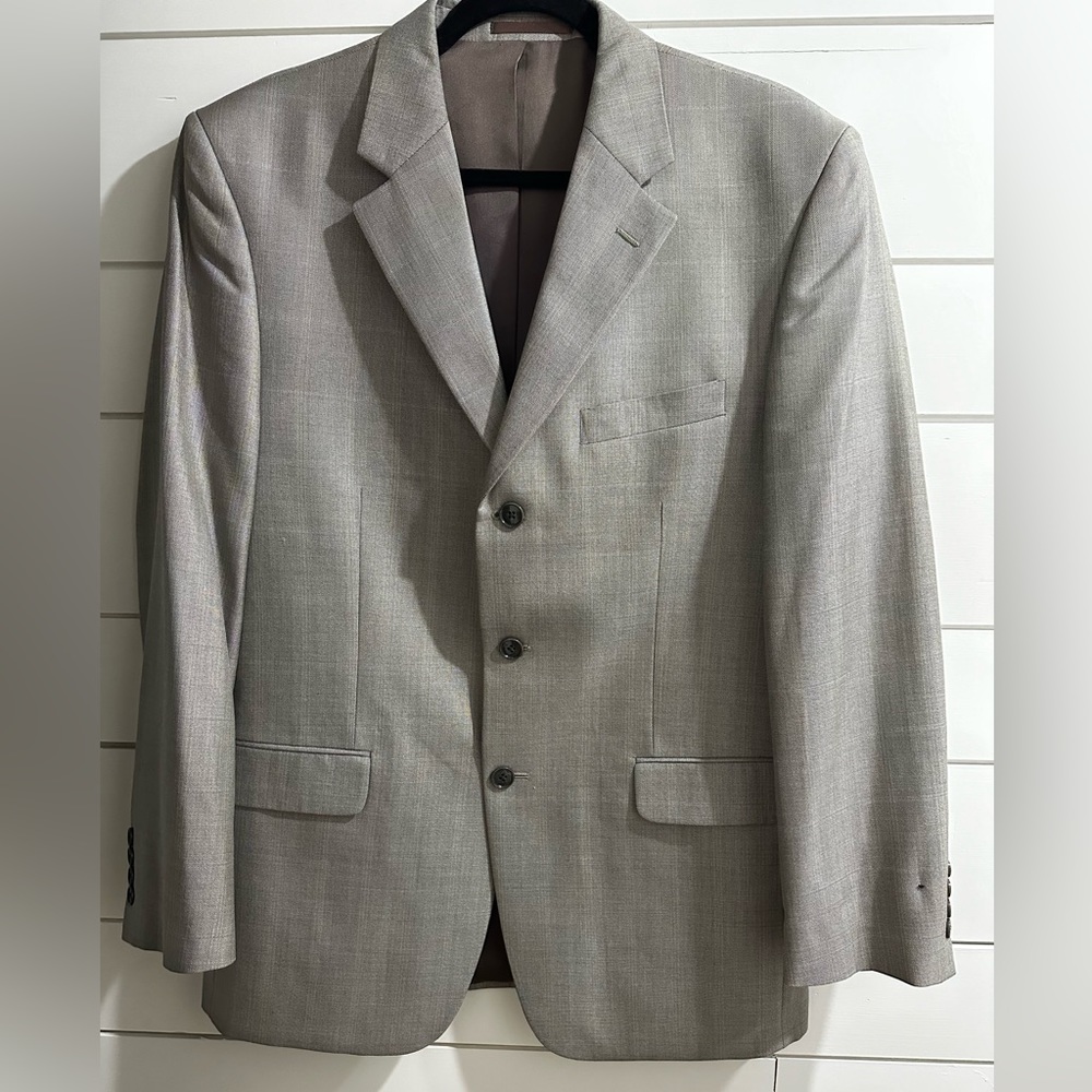 Albert Nipon 40R Mens Blazer Sport Coat Gray Plaid
